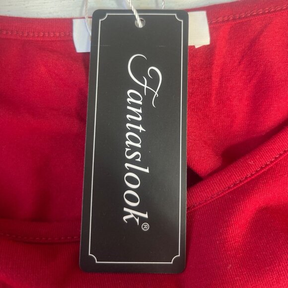 Fantaslook Blouse Shirt Womens Small Red New - Picture 10 of 10